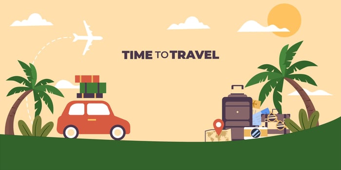 Flat travel background vector