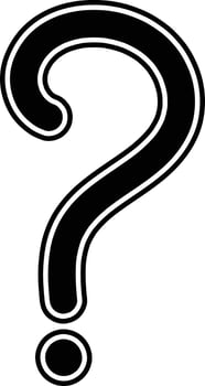 Hand Drawn Symbol of a Question Mark Icon vector