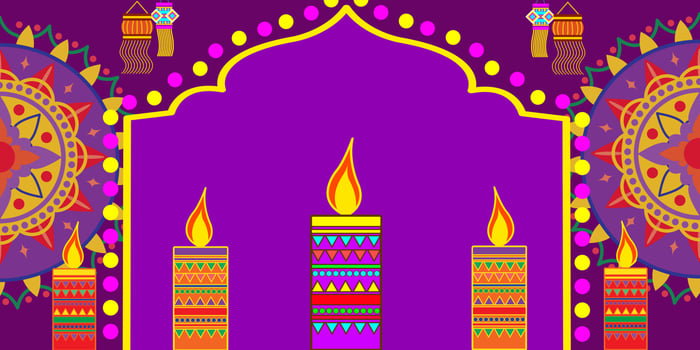 cartoon vector diwali candle background