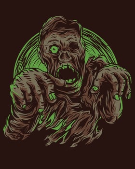 very scary mummy ghost character illustration vector artwork
