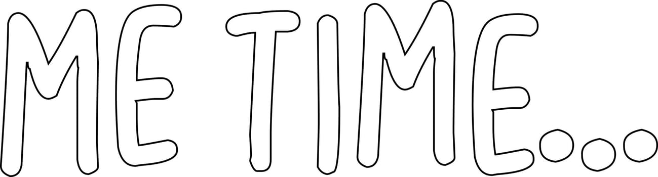 Word written lettering me time. vector