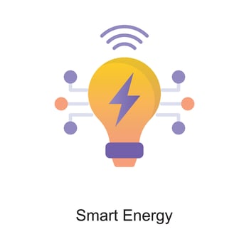 Smart Energy vector Outline Icon Design illustration. Internet of Things Symbol on White background EPS 10 File