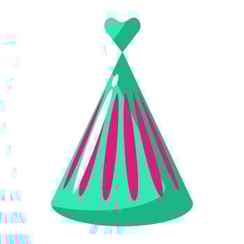 Birthday hat. Paper cap holiday icon isolated on white background and party celebration. Funny colorful object for carnival and surprise accessory in shape cone vector illustration