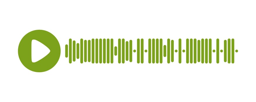 Recording of audio message template. UI element of audio record for smartphones. Vector illustration