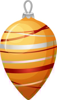 Golden Christmas ball with ribbons vector