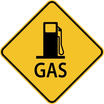Gas Traffic Sign On White Background vector