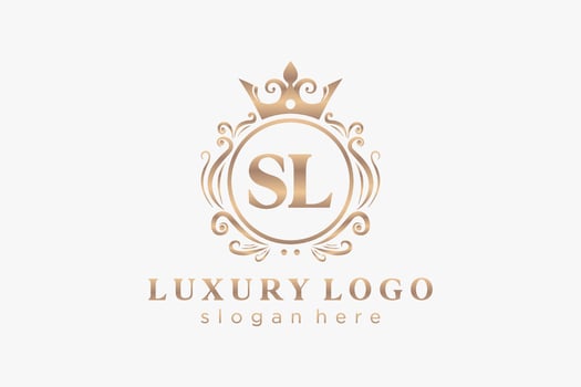 Initial SL Letter Royal Luxury Logo template in vector art for Restaurant, Royalty, Boutique, Cafe, Hotel, Heraldic, Jewelry, Fashion and other vector illustration.
