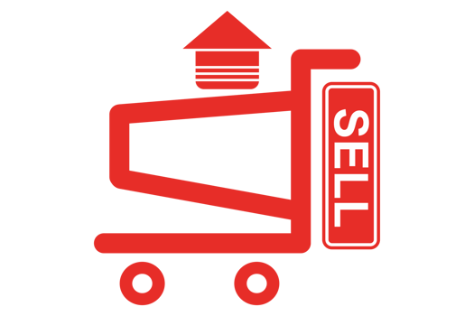 red selling trolley basket png