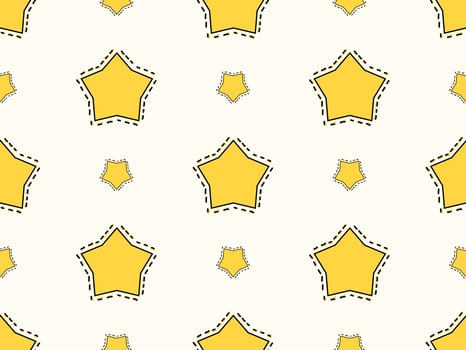 Star cartoon character seamless pattern on white background vector
