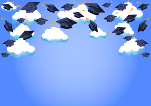 graphic illustration design vector of school graduation background with empty area