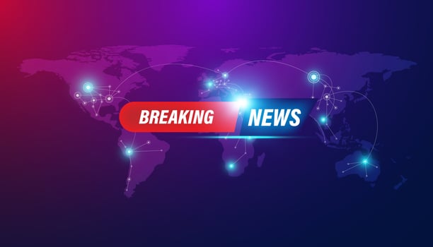 Abstract, breaking news, concept, background, urgent news coverage, latest news on a blue background. vector