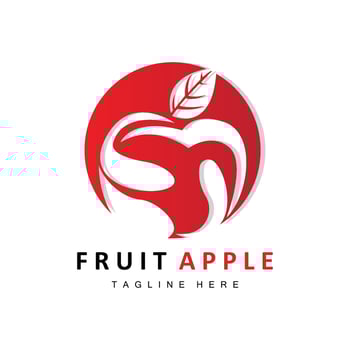 Fruit Apple Logo Design, Red Fruit Vector, With Abstract Style, Product Brand Label Illustration vector