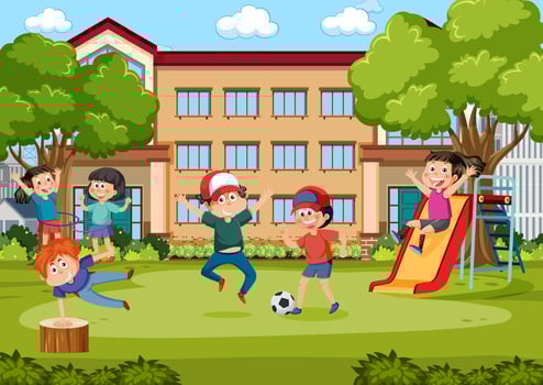 Happy children at school vector