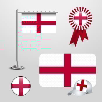 England United Kingdom Country Flag Set vector