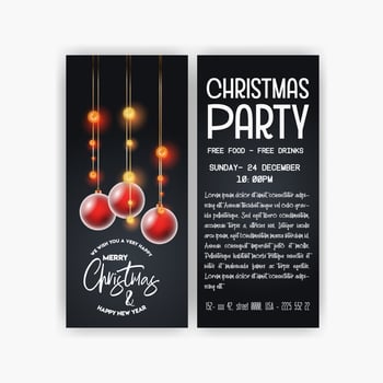 Christmas Banner with Elegant Decoration vector