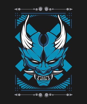 Onimusha Demon Mask Illustration vector