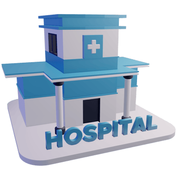 3D Hospital Building Isolated Object with High Quality Render png