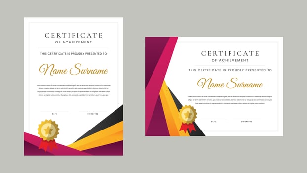 Modern Elegant Certificate Landscape and Portrait Template vector