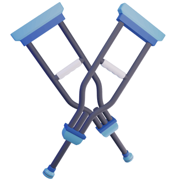 3D rendered illustration of a pair of crutches 3d Arm Crutch isolated Object with High Quality Render png