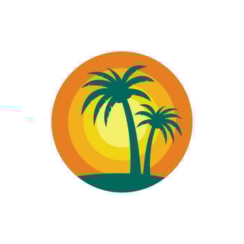 Palm tree summer logo template vector