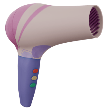 3D Hair Dryer Isolated Object With High Quality Render png