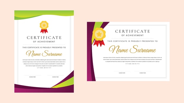 Modern Elegant Certificate Landscape and Portrait Template vector