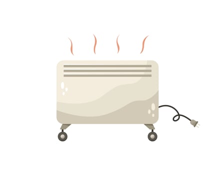 Vector illustration of an electric heater. It's cold in the apartment.