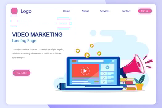 Video content production concept vector. Video blogging equipment. Streaming vector