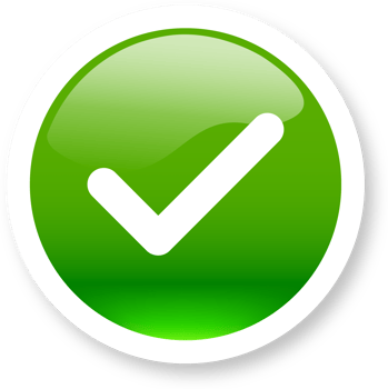 Green check mark buttons in 3d realistic style. Checkmark signs illustration. png