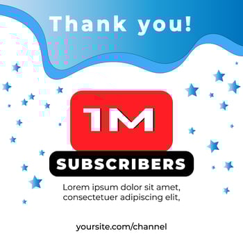 thank you for your support subscribers 1M background. Can be used on social media vector