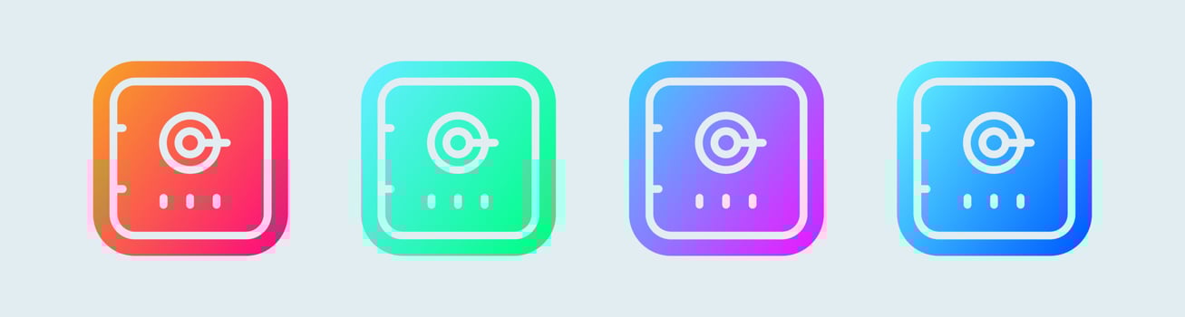 Safe box solid icon in gradient colors. Saving signs vector illustration.