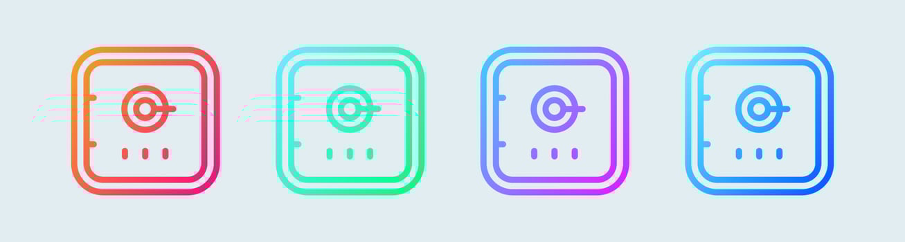 Safe box line icon in gradient colors. Saving signs vector illustration.