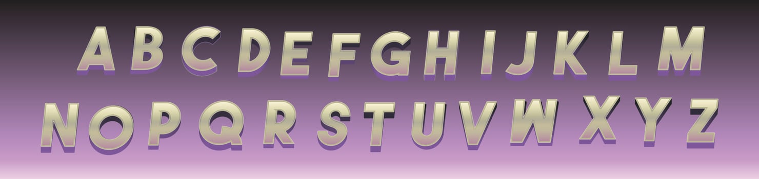 Metallic Alphabet Letters vector