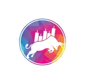 Bullish Trader Logo. Forex bull logo design template vector. Financial bull logo design. Trade Bull Chart. vector