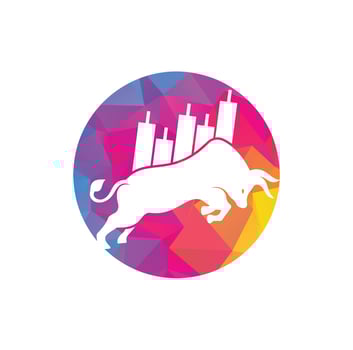 Bullish Trader Logo. Forex bull logo design template vector. Financial bull logo design. Trade Bull Chart. vector