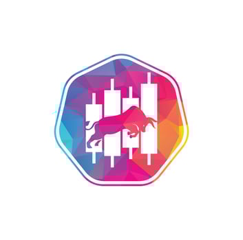 Bullish Trader Logo. Forex bull logo design template vector. Financial bull logo design. Trade Bull Chart. vector