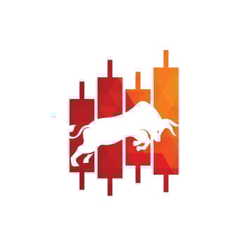 Bullish Trader Logo. Forex bull logo design template vector. Financial bull logo design. Trade Bull Chart. vector