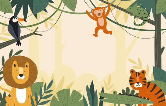 Flat Exotic Animal Background vector
