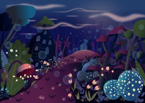 The enchanted garden vector