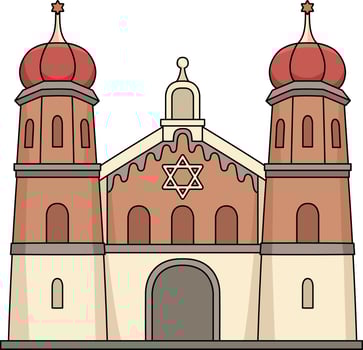 Hanukkah Jewish Church Cartoon Colored Clipart vector