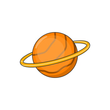 Cartoon Saturn vector icon on white background