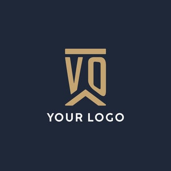 VO initial monogram logo design in a rectangular style with curved sides vector