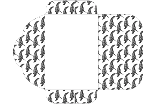 Envelope Design with Sea Turtle Illustration Pattern theme png