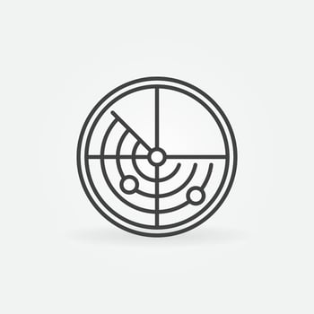 Outline Radar vector round concept icon
