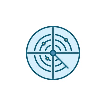 Radar Military Search System vector round colored icon