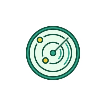 Vector Radar Screen concept round green icon
