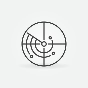 Radar or Scan vector concept round linear icon