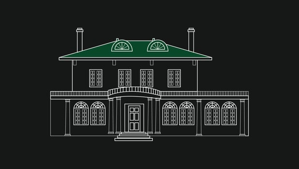 Old Historical Grand Building Castle Outline Illustration Vectorart vector