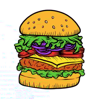 Hand drawn burger vector illustration