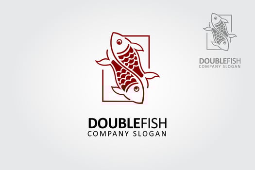 Double Fish Vector Logo Illustration. Vector silhouette of a fish. A great logo suitable for creative agencies, consulting company, marketing, internet and more.